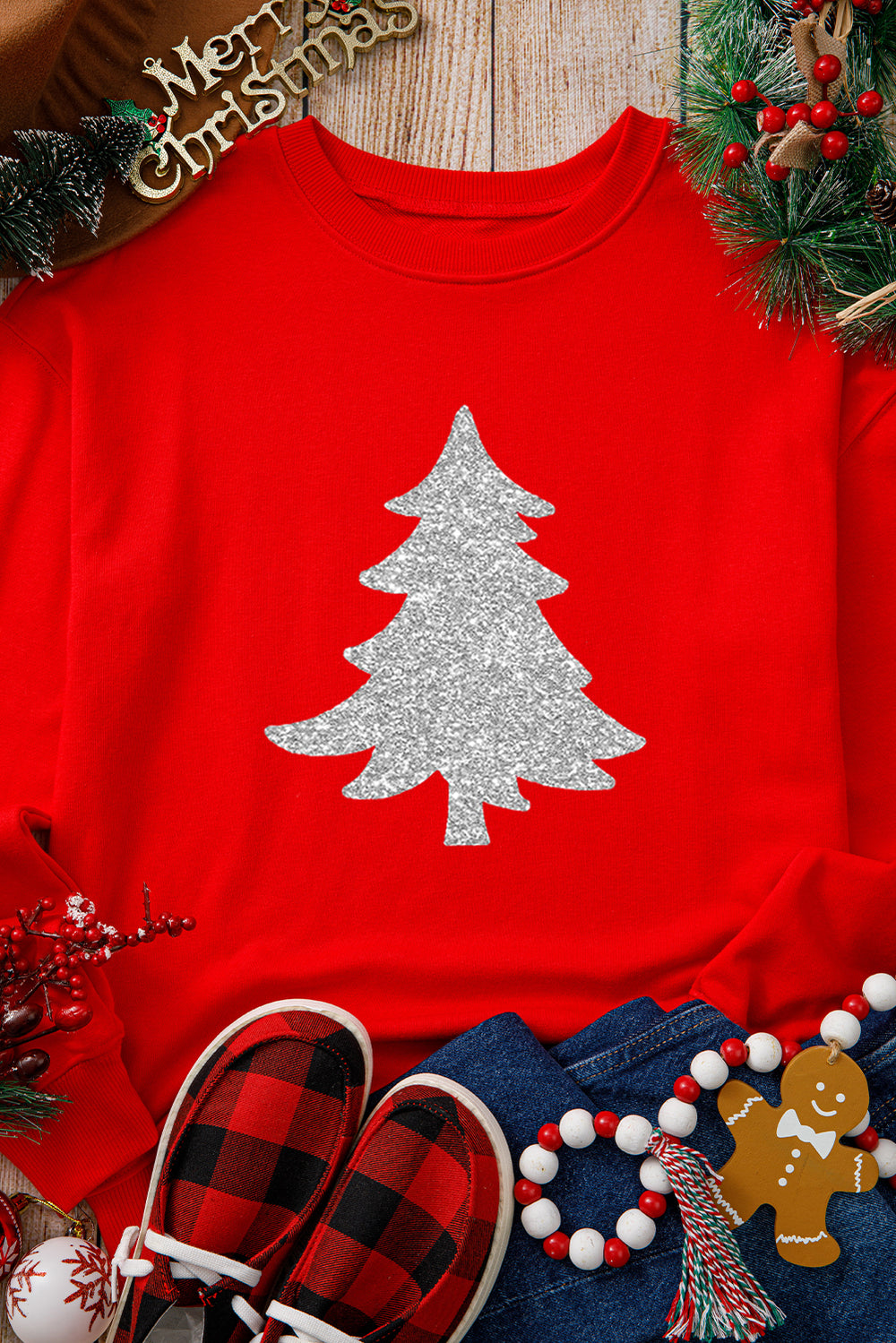 Silver Christmas Tree Sweatshirt