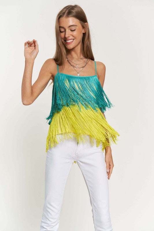 Fringe Overlay Party Cami 