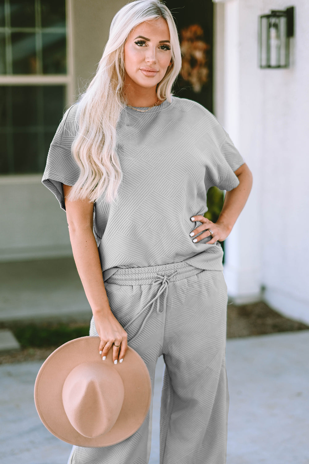 Debbie Loose Fit T Shirt and Drawstring Pants Set