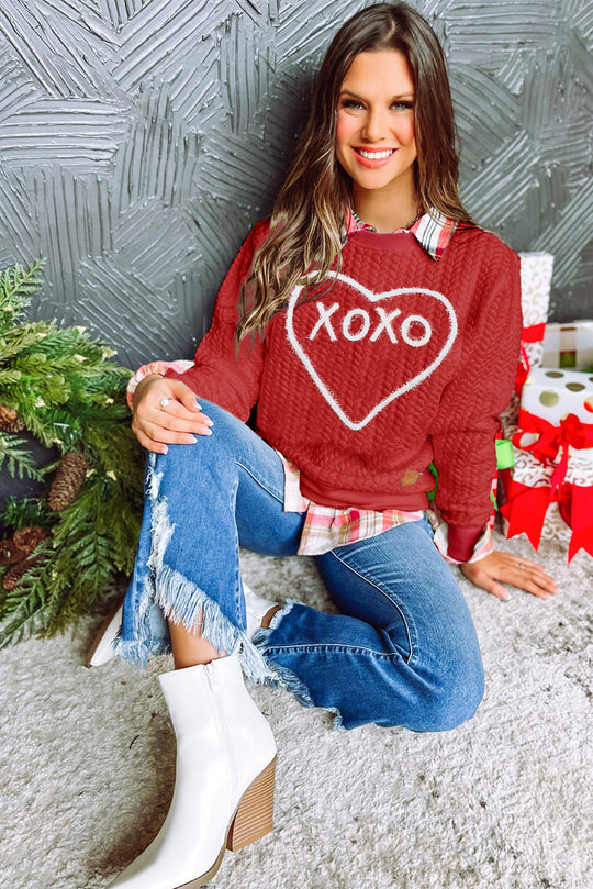 Love Heart XOXO Chenille Sweatshirt