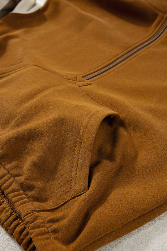 Kangaroo Cinnamon Pocketed Hoodie