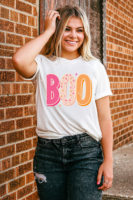  Halloween "BOO" Graphic T-shirt