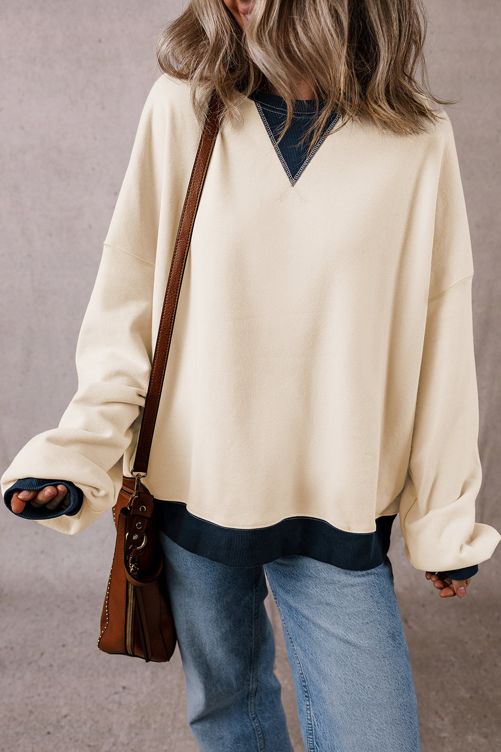  Oversized Drop Shoulder Sweatshirt