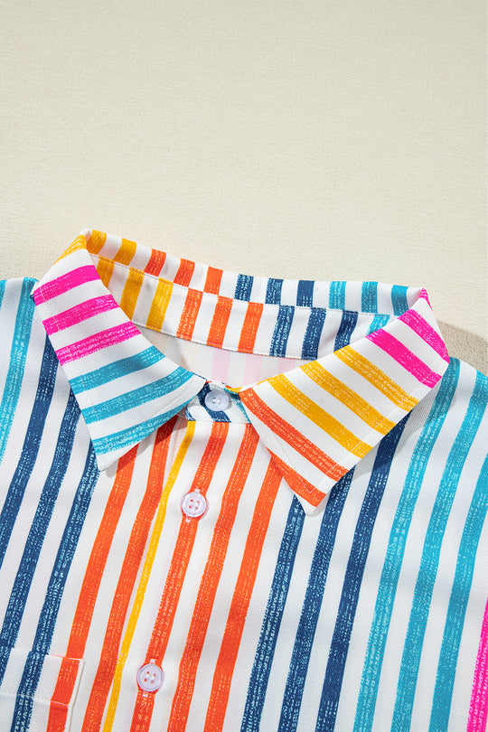 Bright Stripe Multicolor Loose Shirt