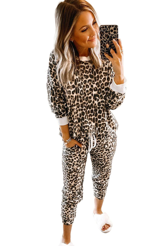 Leopard Print Loungewear Set