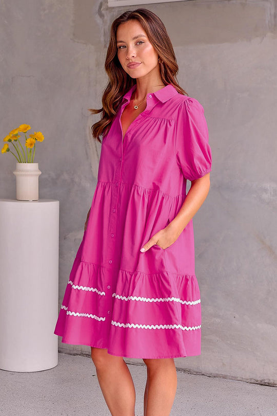 Janice Puff Sleeve Shirt Dress