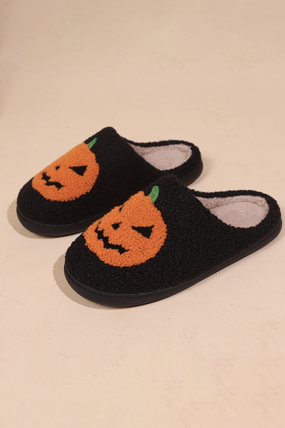  Halloween Pumpkin Black Slippers