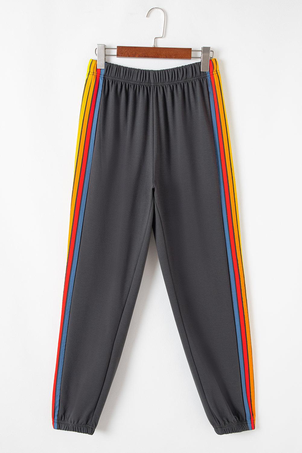 Pink Rainbow High Waist Sweatpants