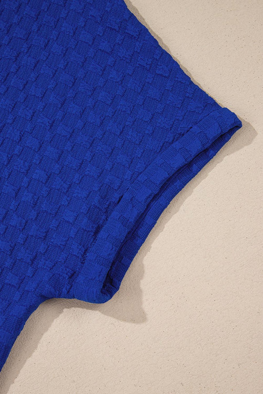 Paula Jacquard Royal Blue Tee and Short Set