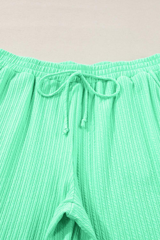 Mint Green Plus Size Wide Leg Capri Set