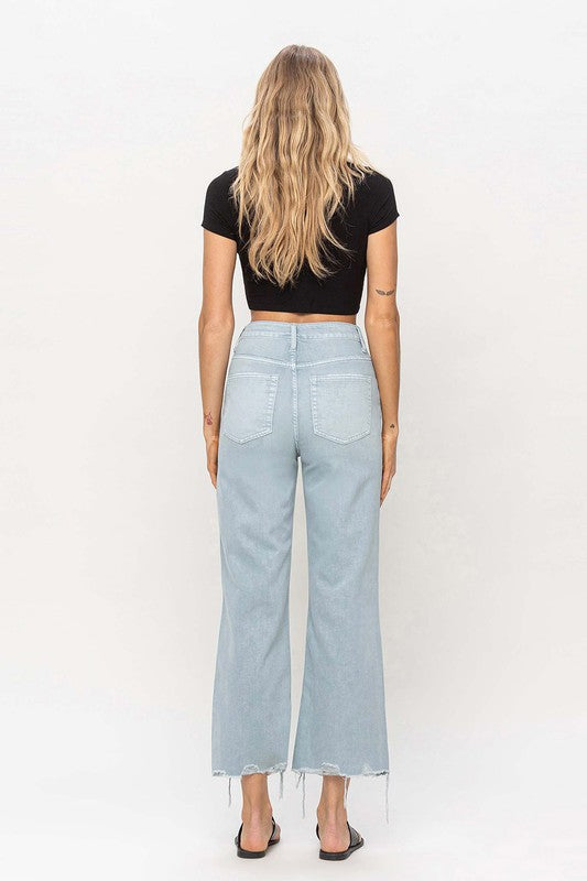 90's Vintage Sky Blue Flare Denim - Klazzi Fashion Boutique