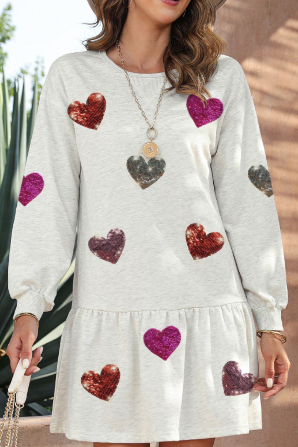 Love Me Sequin Heart Mini Dress