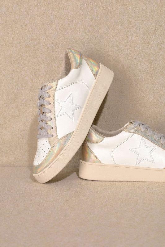 Gold Metallic Star Sneakers