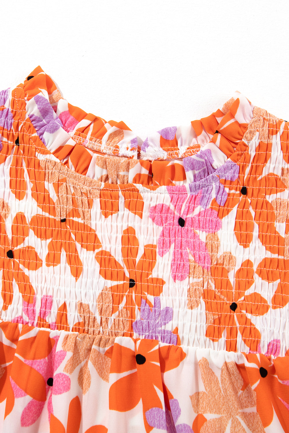 Nya Ruffled Orange and Pink Floral Top