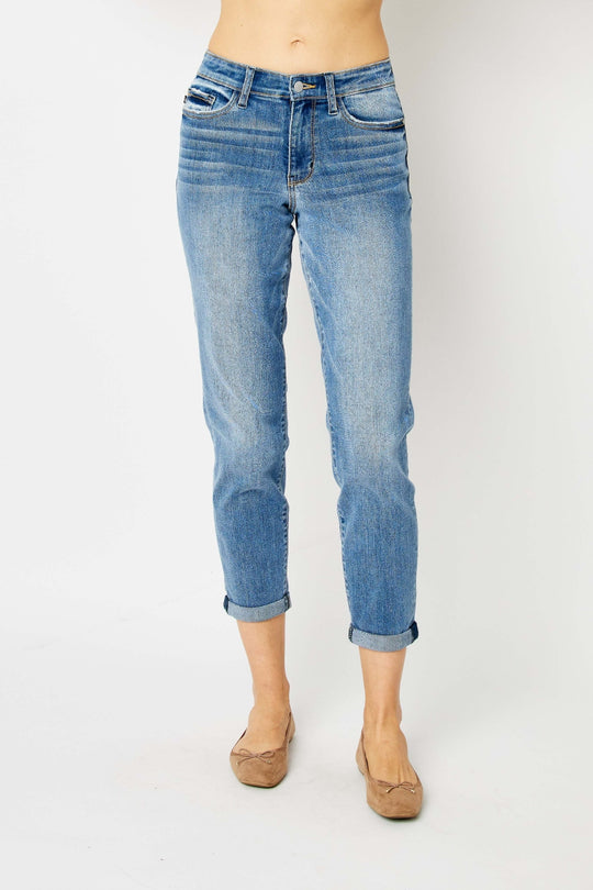 Jennifer -Judy Blue Cuffed Slim Jeans