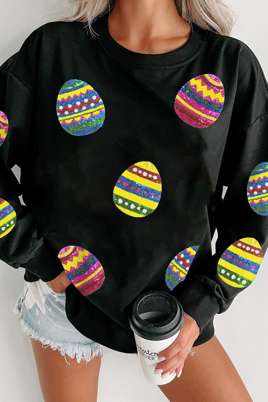 Sassy Eater Egg Sequin Sweatshirt