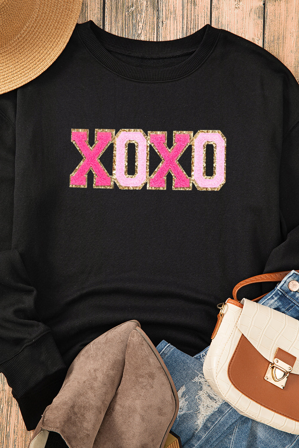 Glitter Chenille XOXO Valentines Sweatshirt