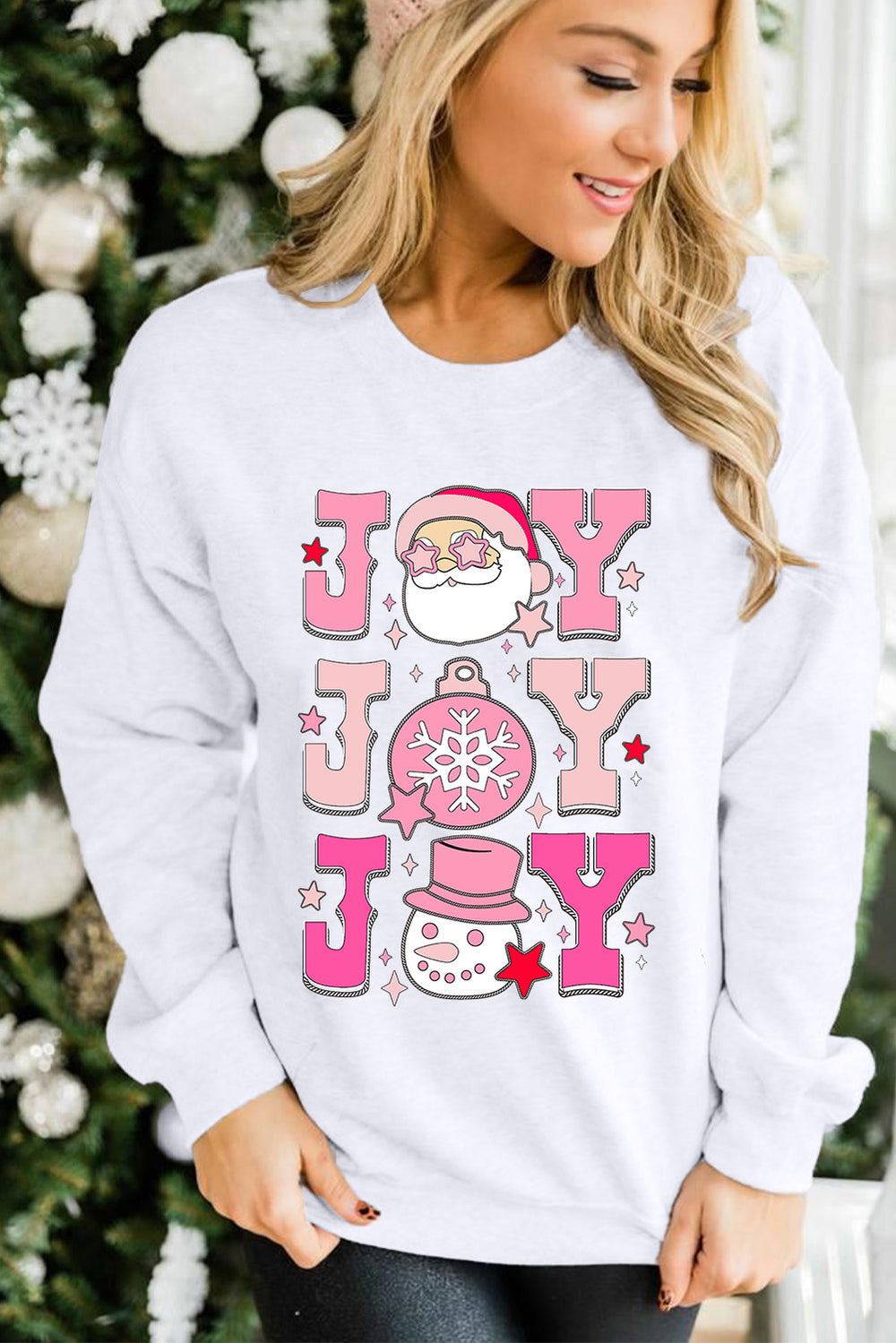 Joyous Christmas Santa Claus "JOY" Graphic Sweatshirt