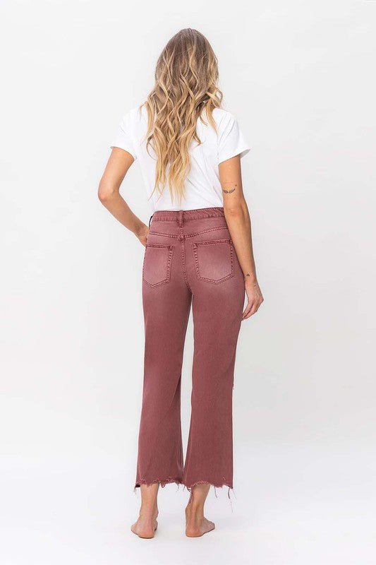 90's Vintage RUST BROWN High Rise Flare Denim - Klazzi Fashion Boutique