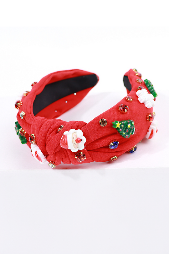  Christmas Rhinestone Icons Knotted Headband