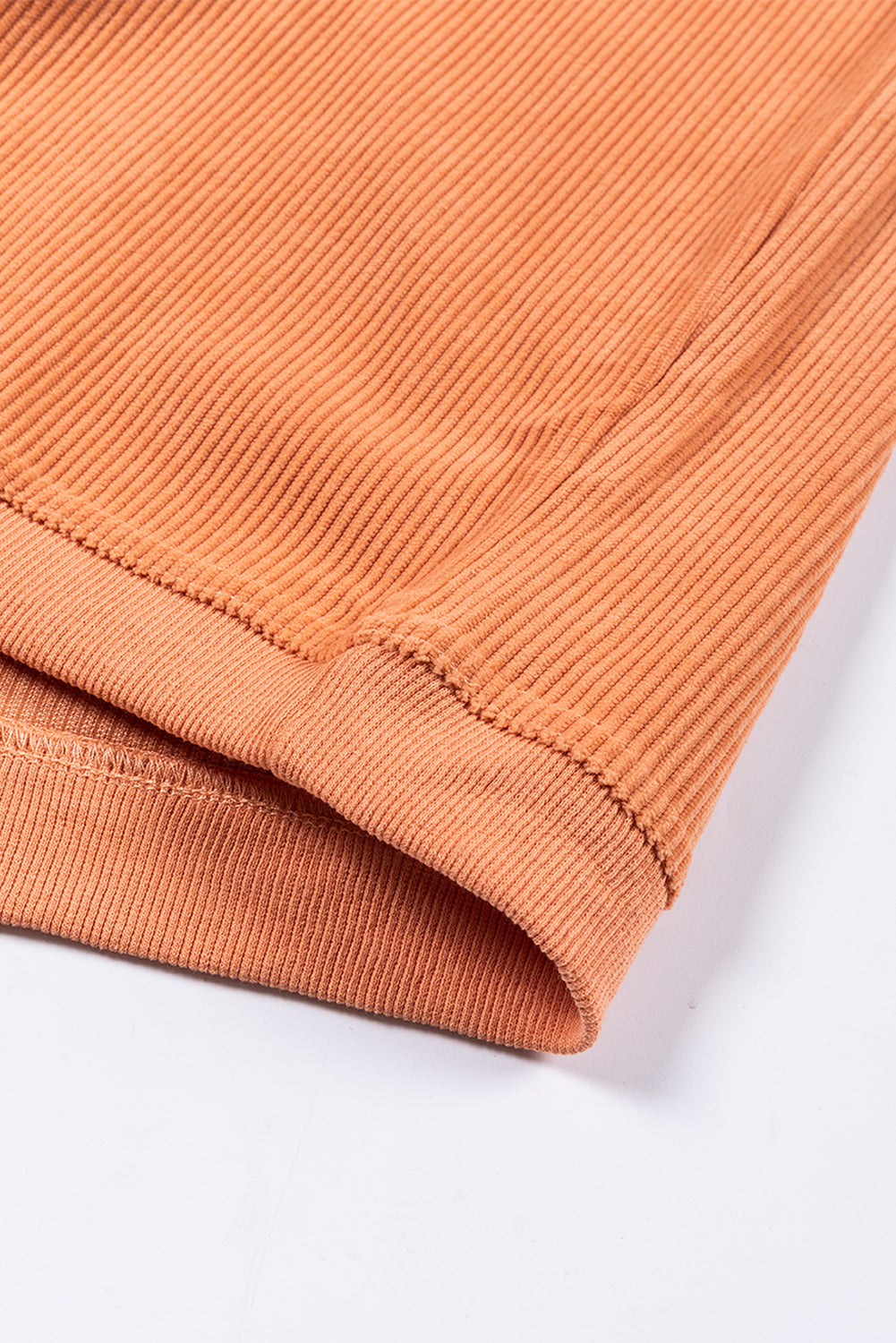 Orange Ribbed Corduroy Oversized Sweatshirt