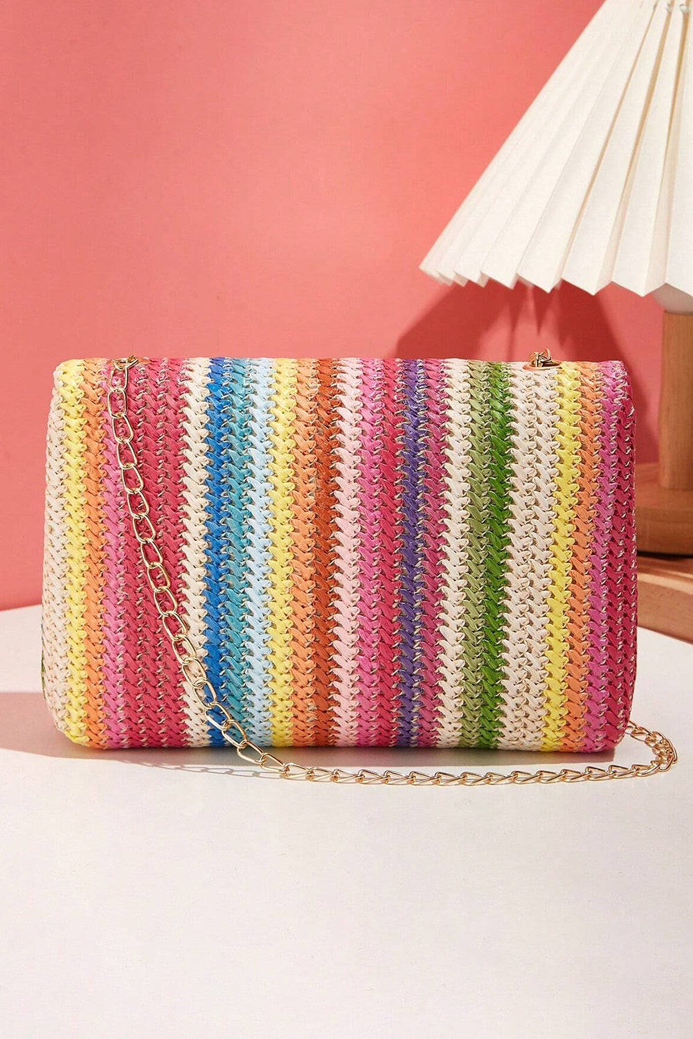  Bohemian Multicolor Woven Chain Shoulder Bag