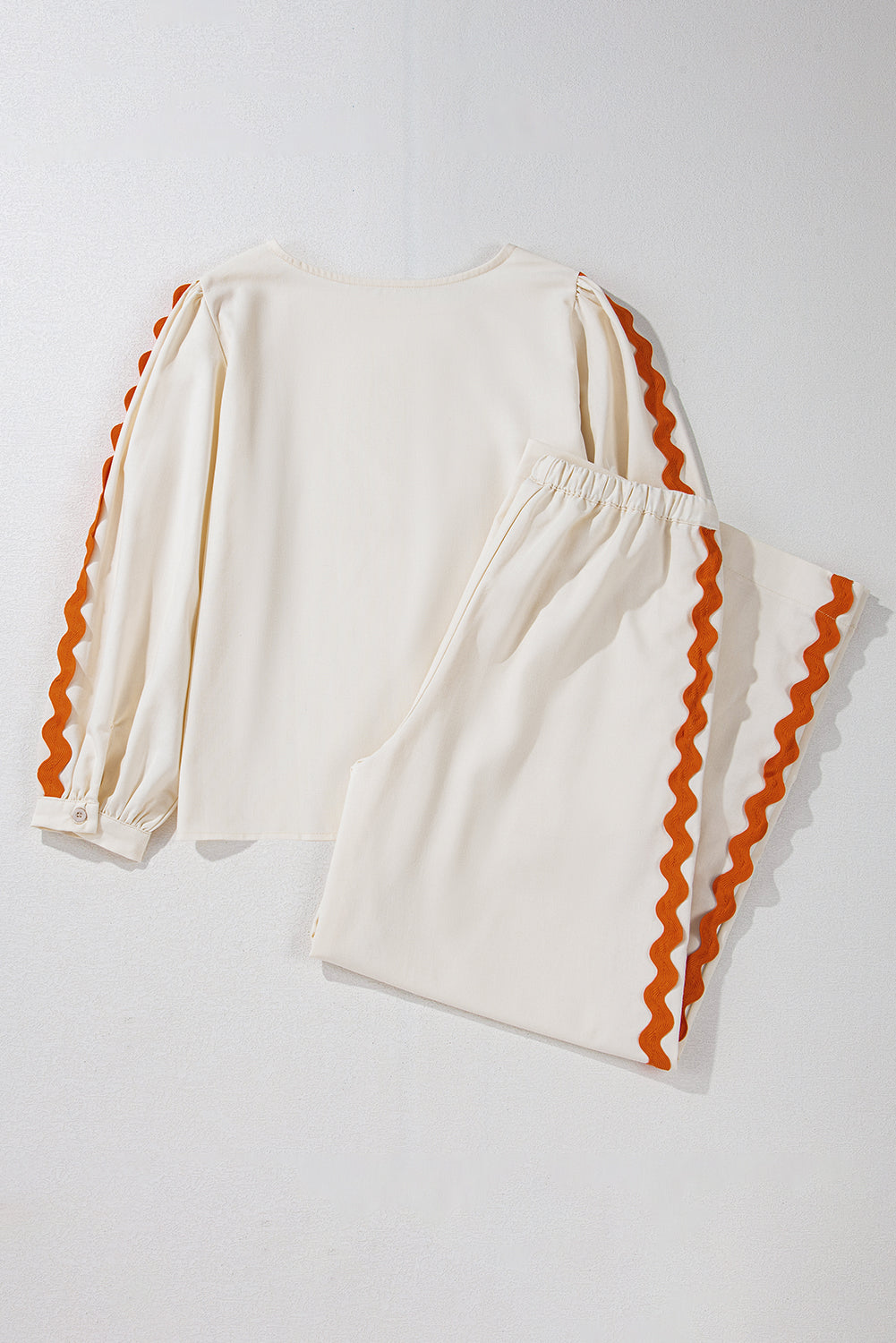 Pumpkin Spice Zig Zag Wide Leg Pants Set