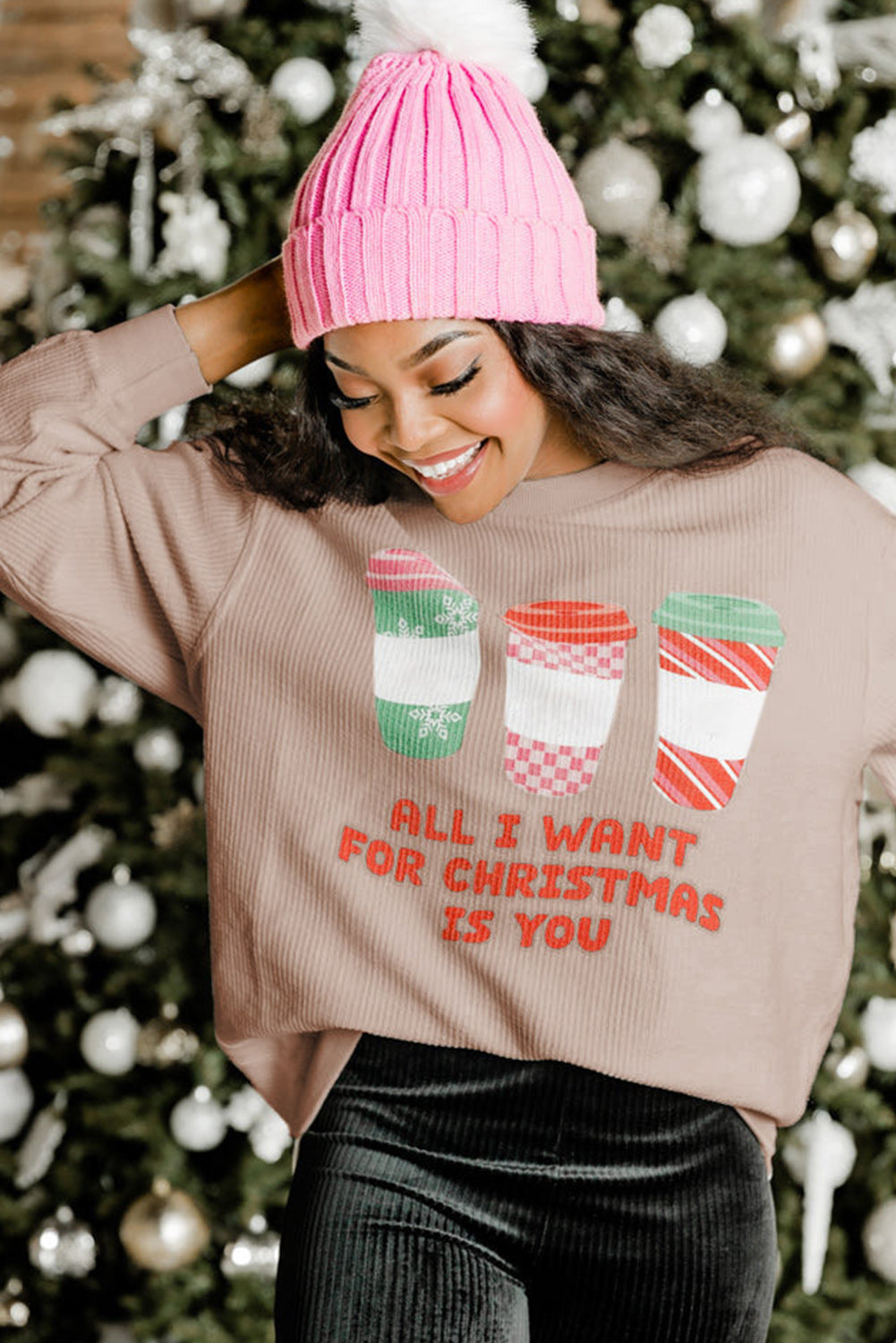 Tan "All I Want For Christmas Is You" Sweatshirt