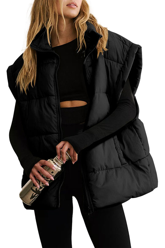 Oversized Zipper Puffer Vest