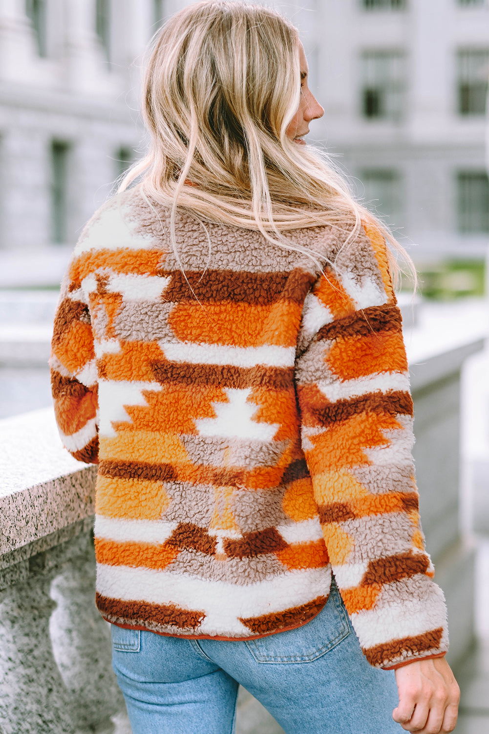 Spice Autumn Quilted Aztec Furry Jacket