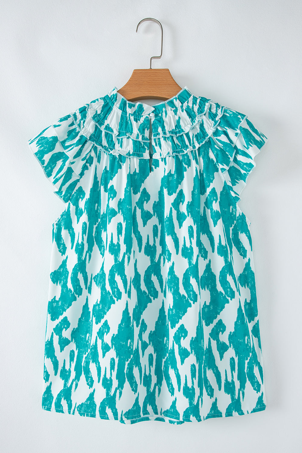 Lindsey Abstract Teal Blouse