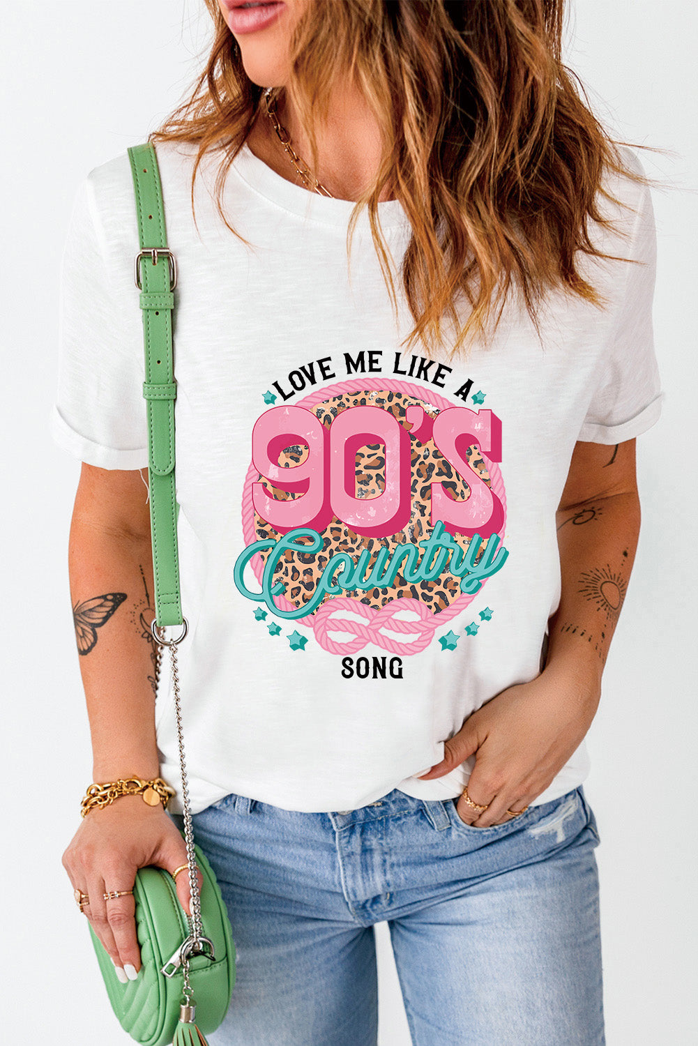 "LOVE ME LIKE A 90’S COUNTRY SONG" White Graphic Tee