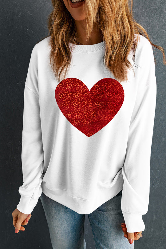 Sparkle Glitter Valentine Heart Sweatshirt