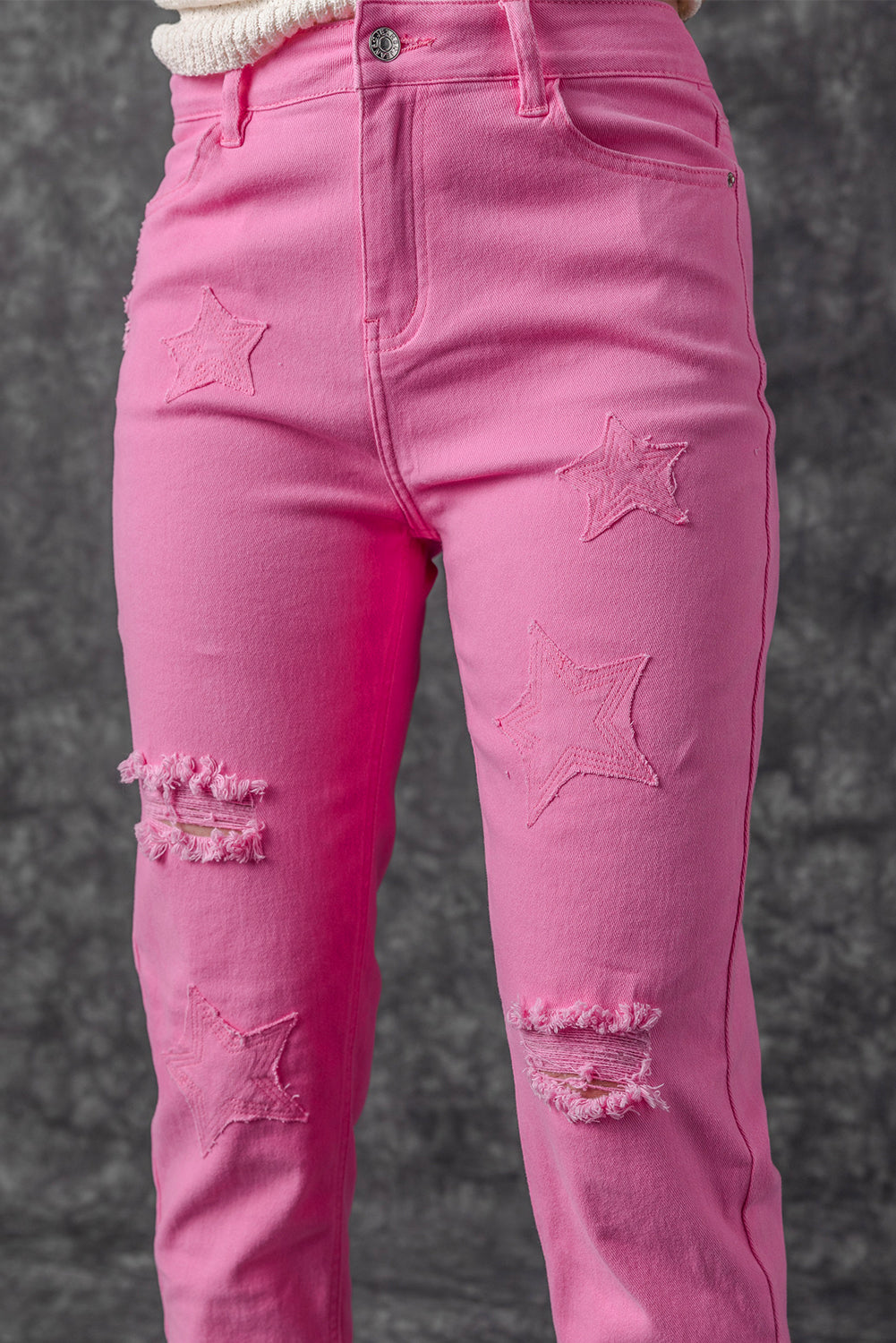 Star Pink Straight Leg Denim - Klazzi Fashion Boutique