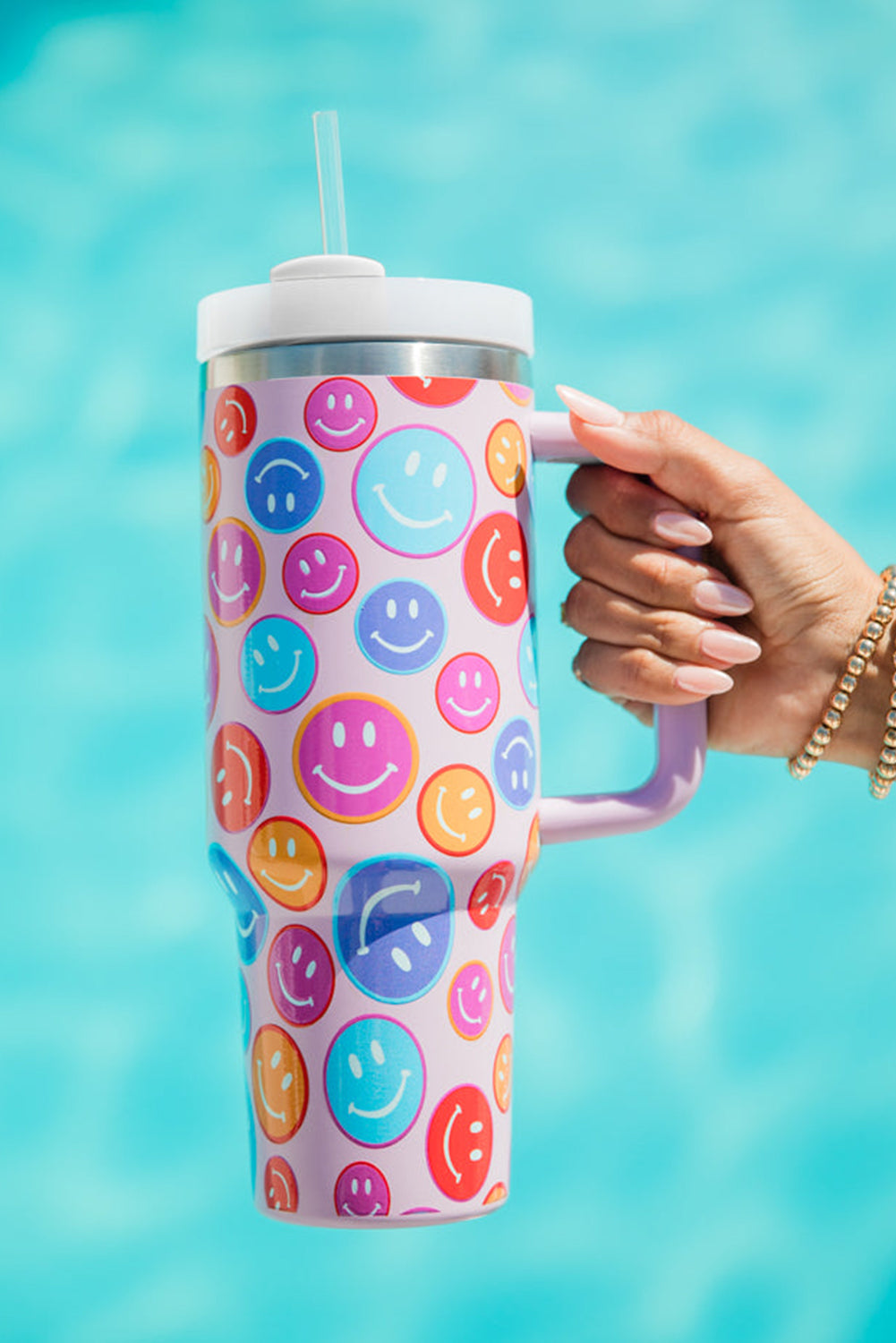 Rainbow Smiley Faces Tumbler 