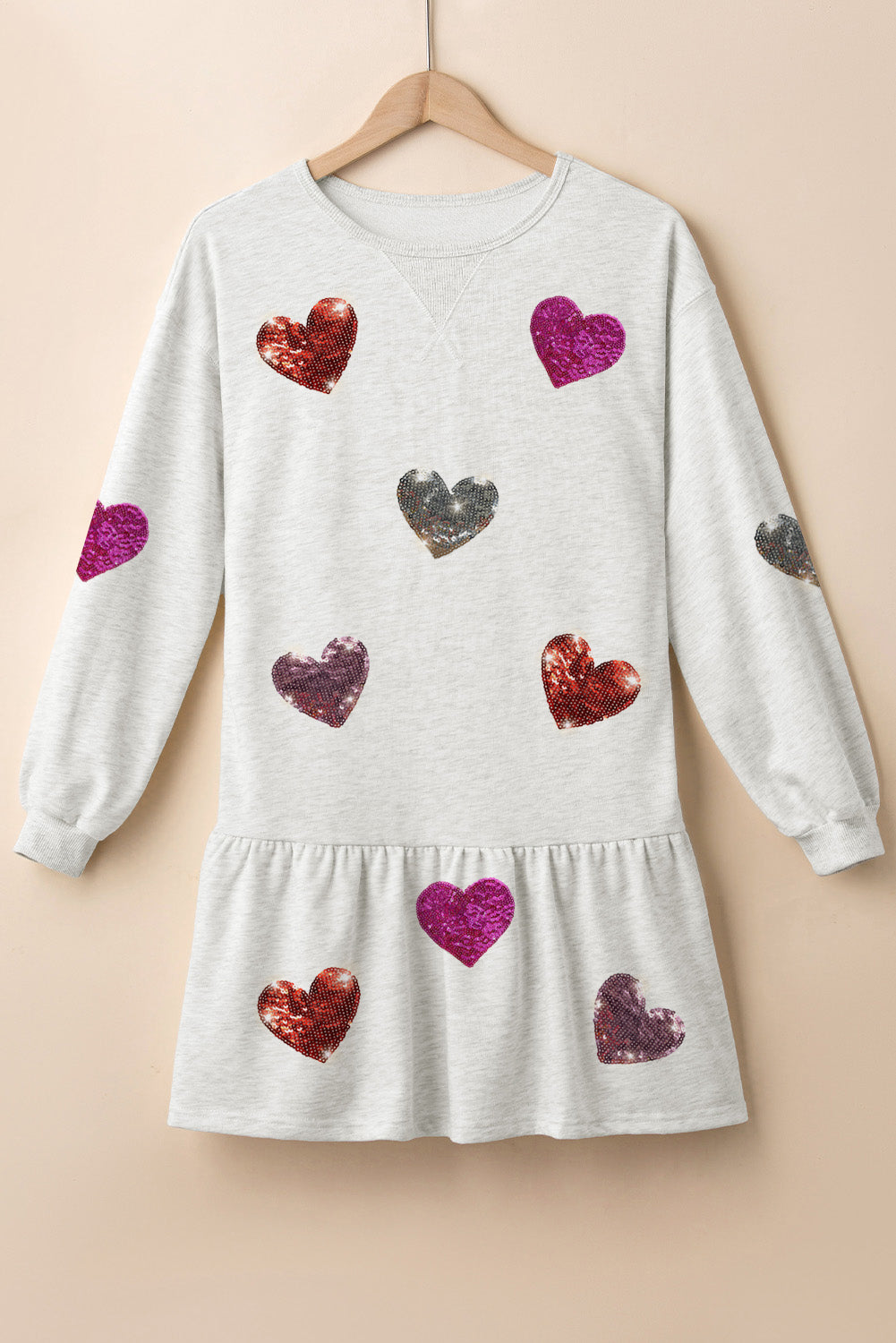 Love Me Sequin Heart Mini Dress