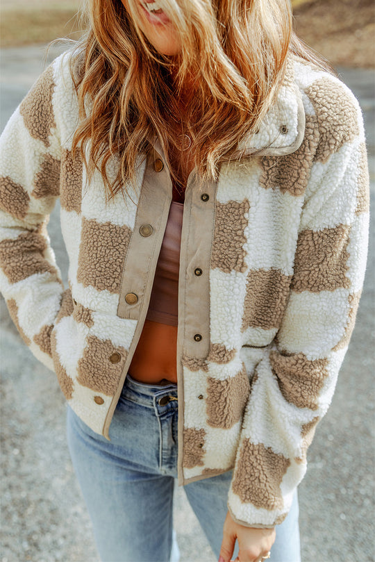 Checked Sherpa Women Jacket