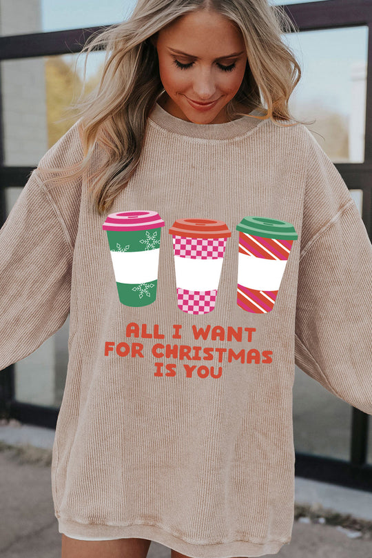 Tan "All I Want For Christmas Is You" Sweatshirt