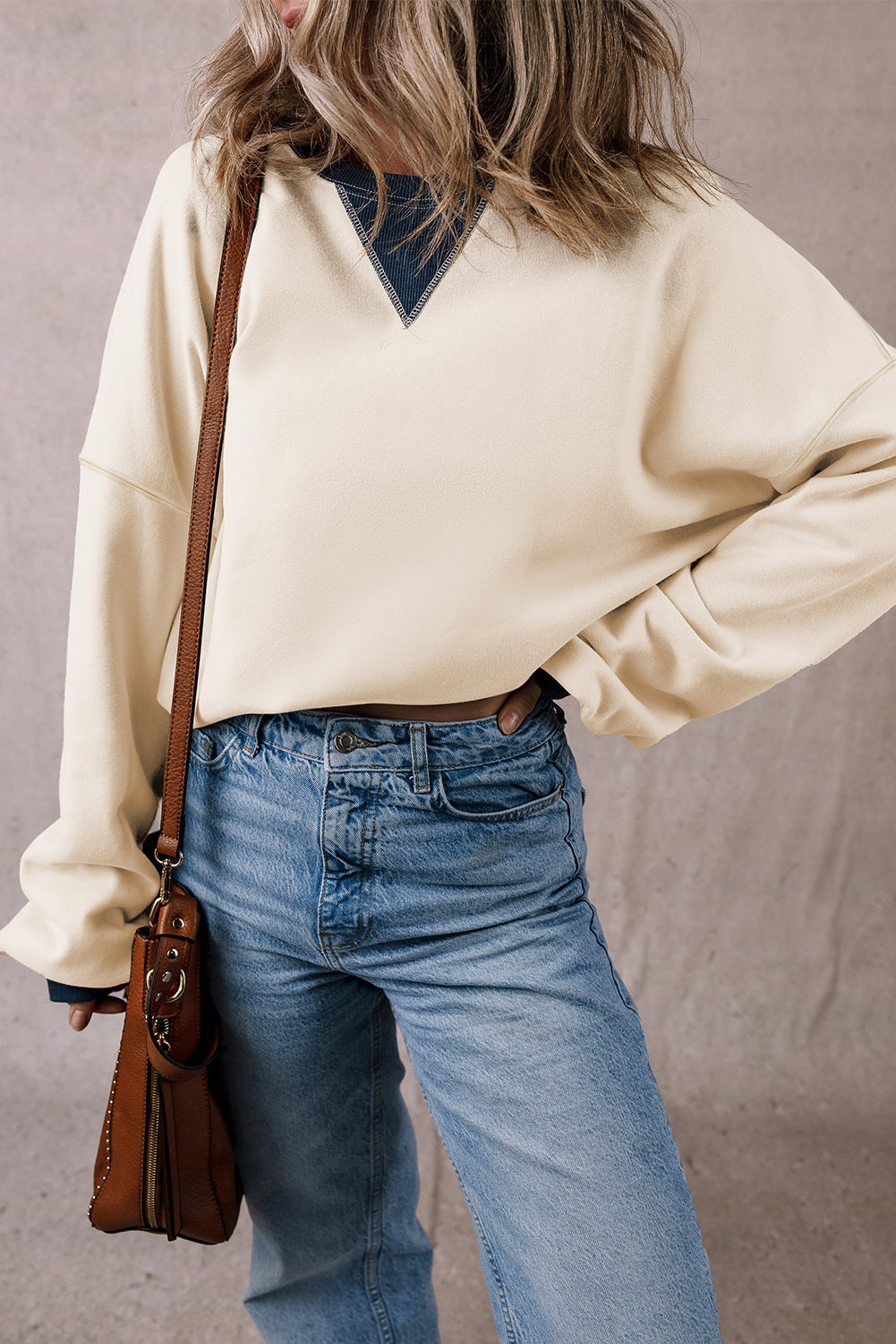  Oversized Drop Shoulder Sweatshirt