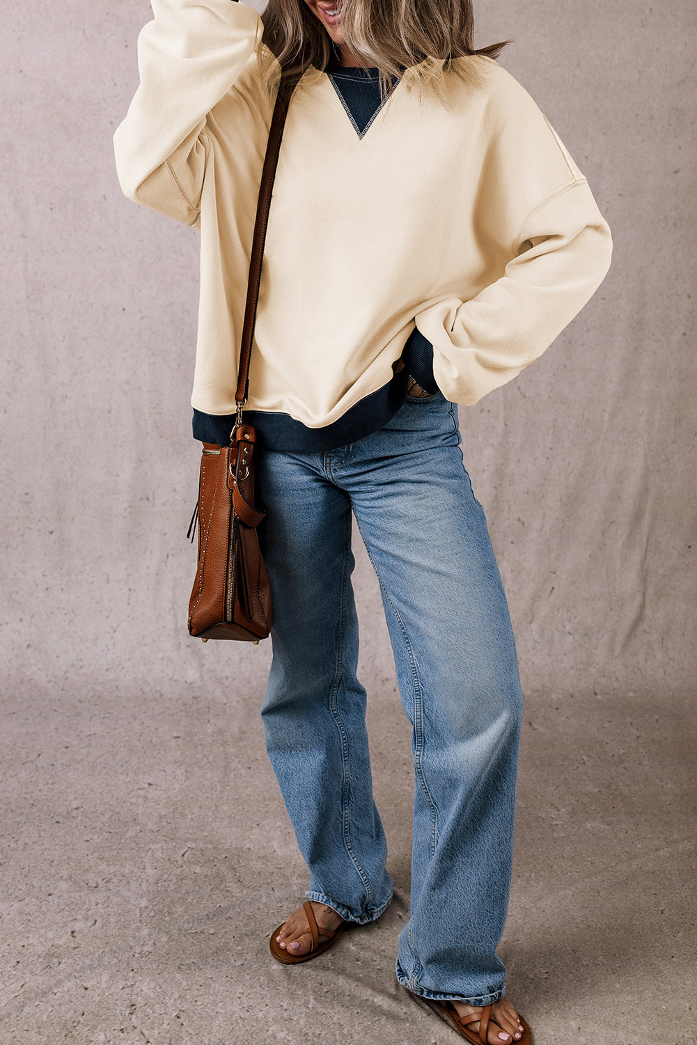  Oversized Drop Shoulder Sweatshirt