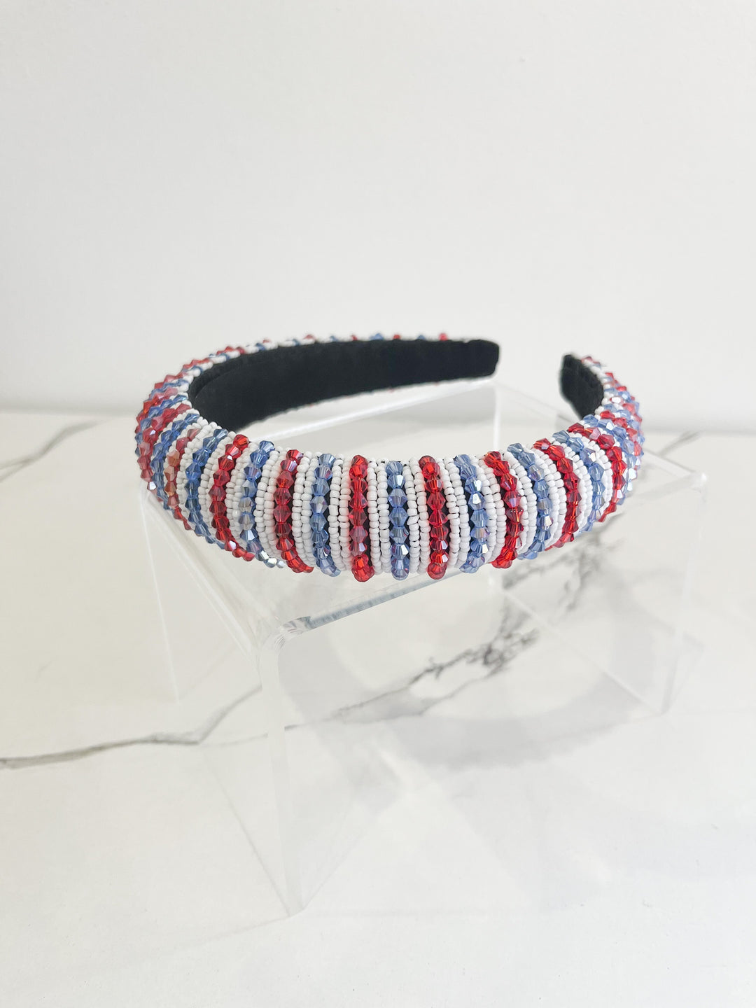 Patriotic Mini Stripe Beaded Headband