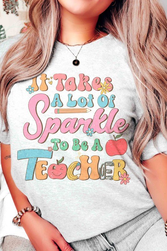 " A LOT OF SPARKLE" TEACHER TEE - Klazzi Fashion Boutique