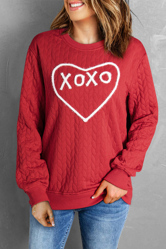 Love Heart XOXO Chenille Sweatshirt