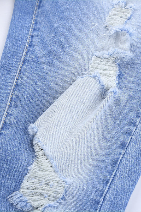 Distressed Ankle Frayed Skinny Denim - Klazzi Fashion Boutique