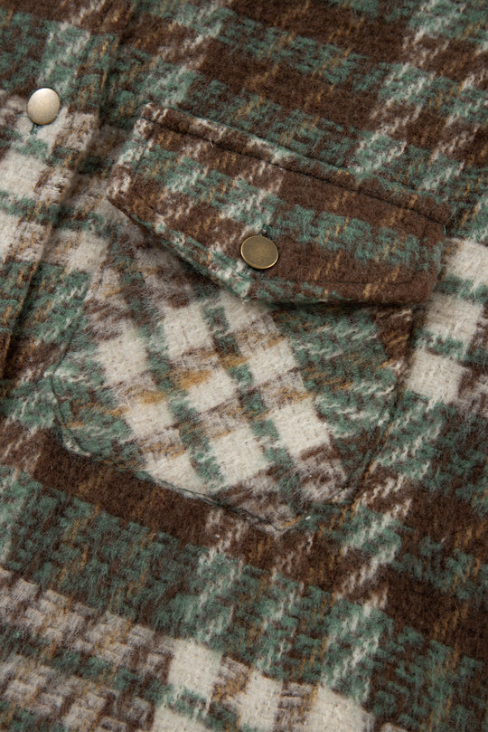 Sage Plaid Collar Shacket