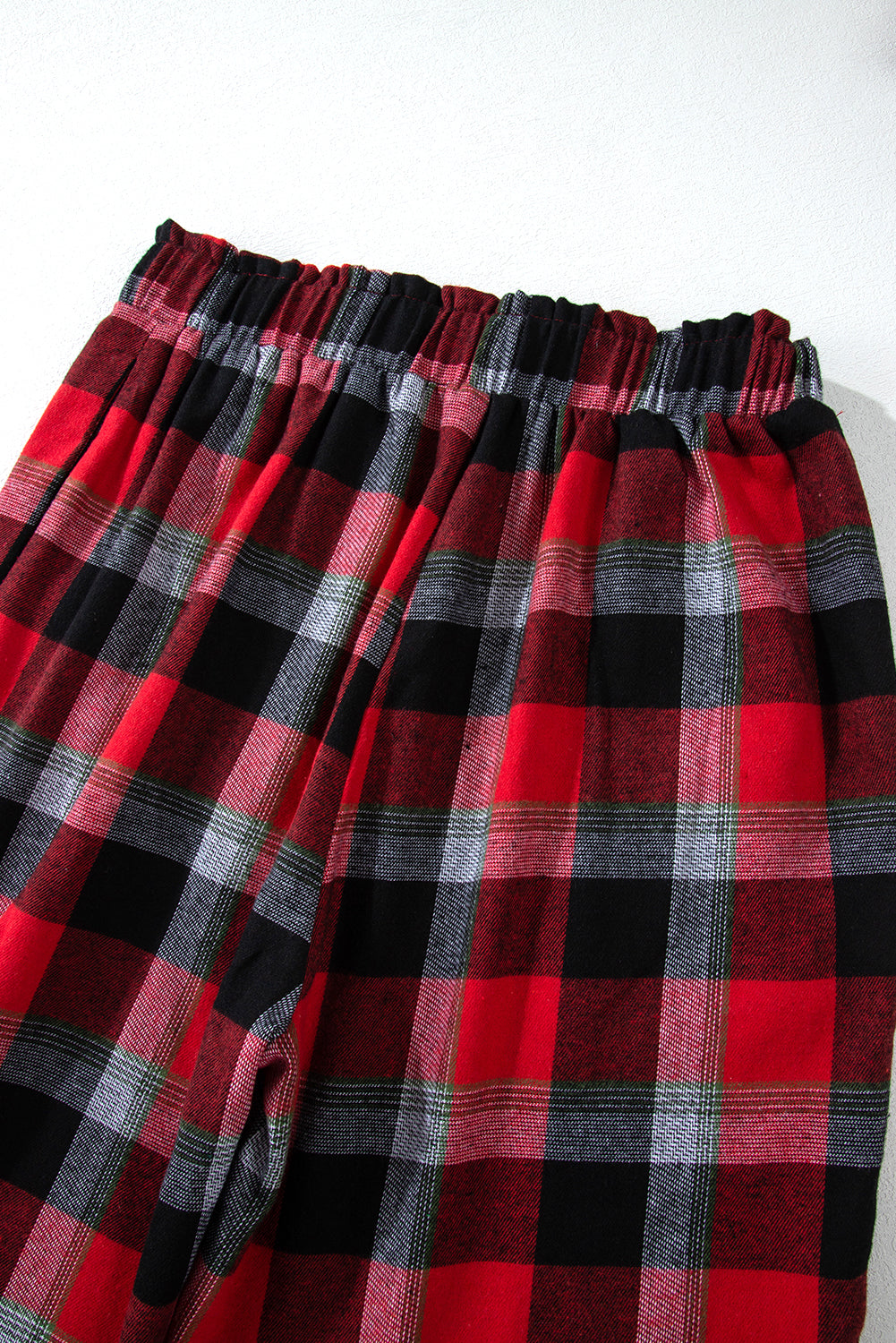 Checkered Red Plaid Pattern Pants Lounge Set