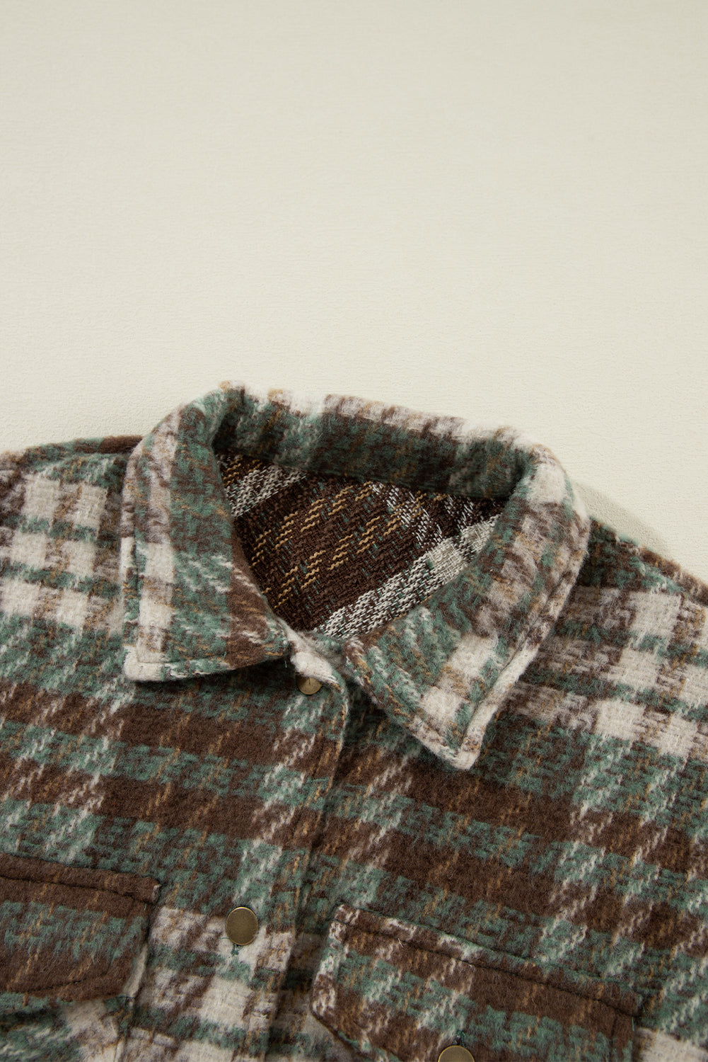 Sage Plaid Collar Shacket