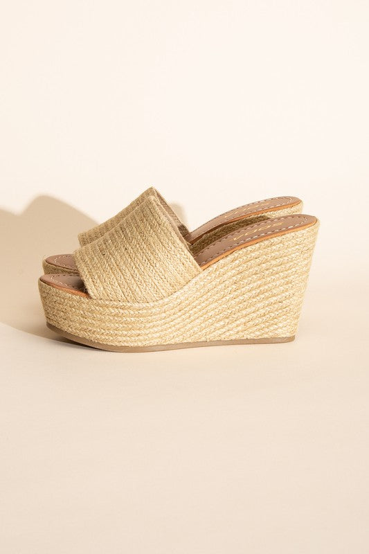 Belinda Rafia Wedge Platform Sandals - Klazzi Fashion Boutique
