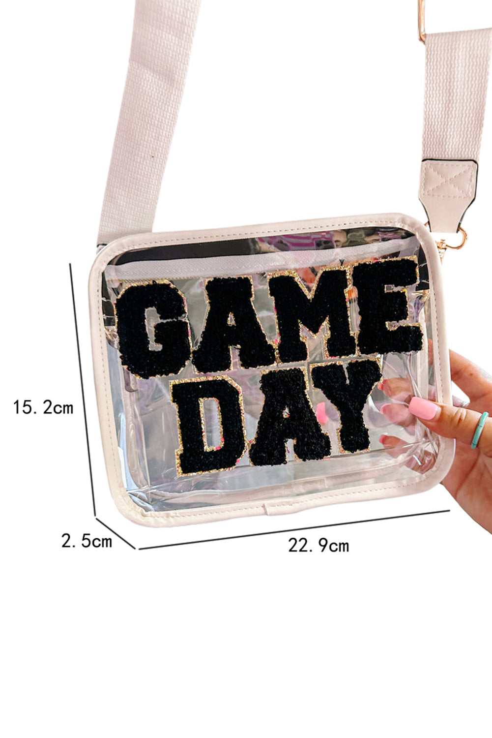 Black "GAME DAY" Clear Shoulder Bag