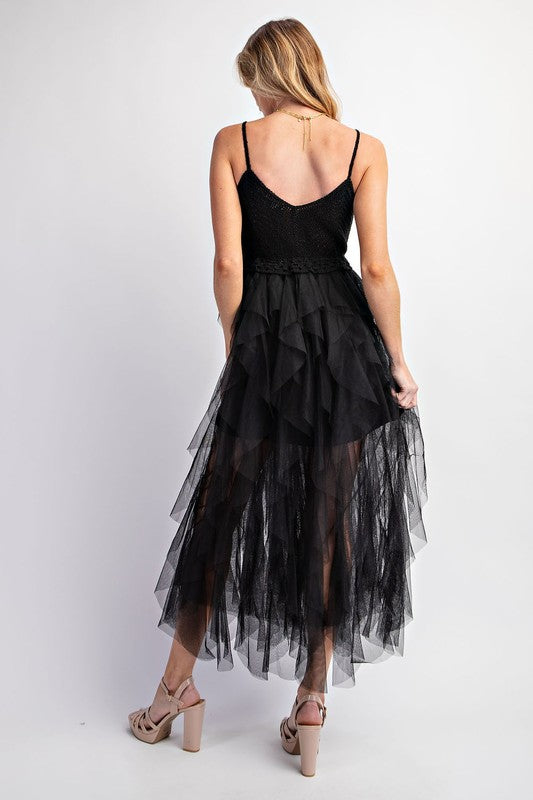 FABULOUS MIDI CROCHET TULLE DRESS